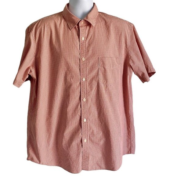 J. Crew Classic Red and White Short Sleeve Button Up Shirt Men's XL - Picture 2 of 7